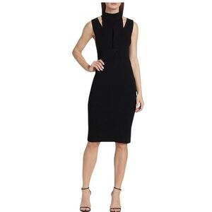 Elie Tahari body con black Rib Knit Dress new with tags size Small midi